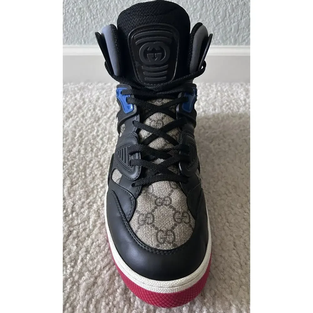 Authentic Gucci Basket high-top sneakers Demetra GG 8.5 (fits US 9.5) 673077